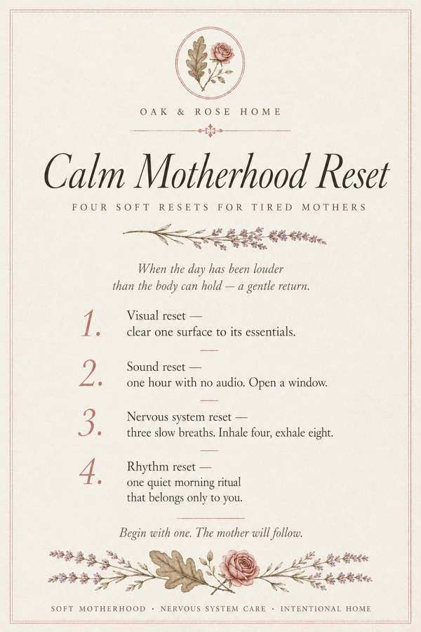 Calm Motherhood Reset Card