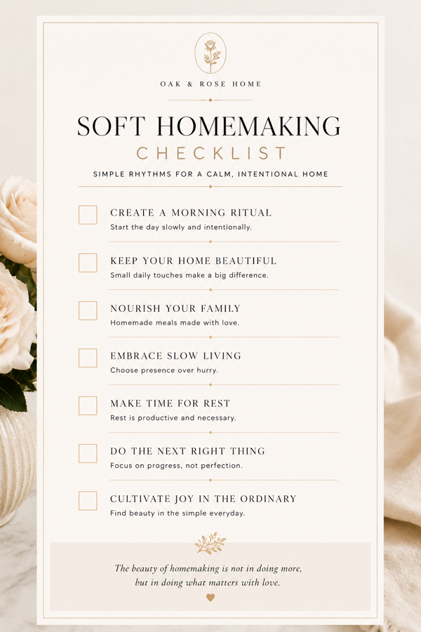 Soft Homemaking Checklist